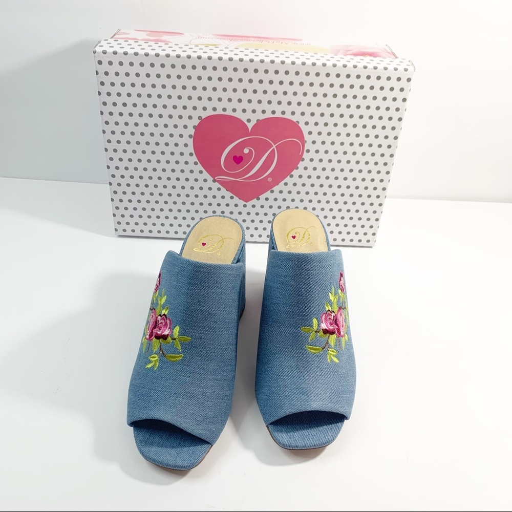 Slide on Heel in Blue Jean - Picture 2 of 7